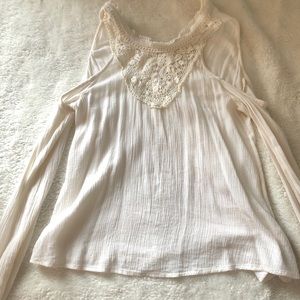 White/cream Hollister long sleeve off the shoulder